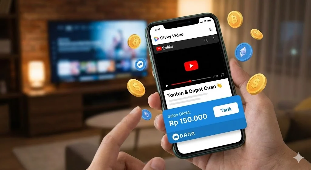 Givvy Video Aplikasi Nonton YouTube Dibayar Saldo DANA