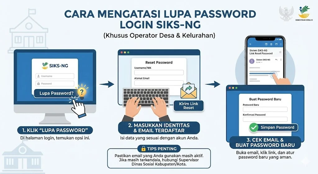 Cara Mengatasi Lupa Password Login SIKS-NG untuk Operator Desa dan Kelurahan