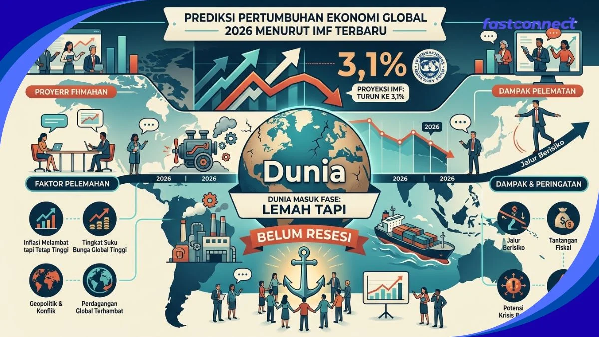 Prediksi Pertumbuhan Ekonomi Global 2026 Menurut IMF Terbaru Turun ke 3,1%, Dunia Masuk Fase “Lemah tapi Belum Resesi”